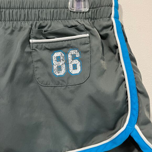 Y2K Women's Gray & Blue Victoria's Secret Pink Mini Shorts Size M - Picture 3 of 7